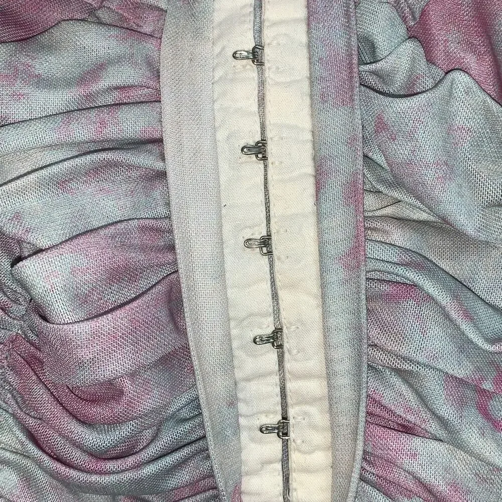 Free People All Night Corset Bustier Fitted Ruched Top Long Sleeve Size S